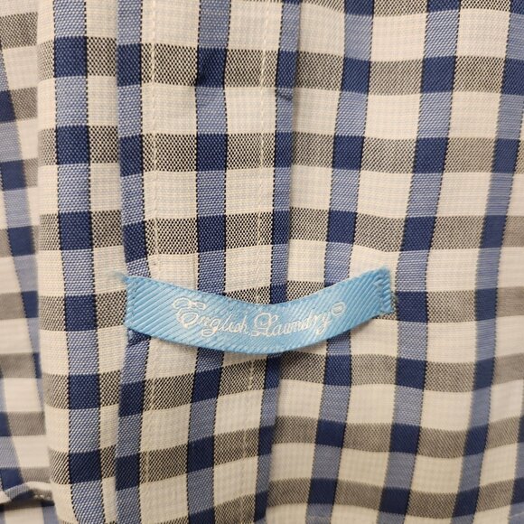 English Laundry Shirt Long Sleeve Button Up Flip Cuff Mens Size 15.5 32/33 - Picture 9 of 16